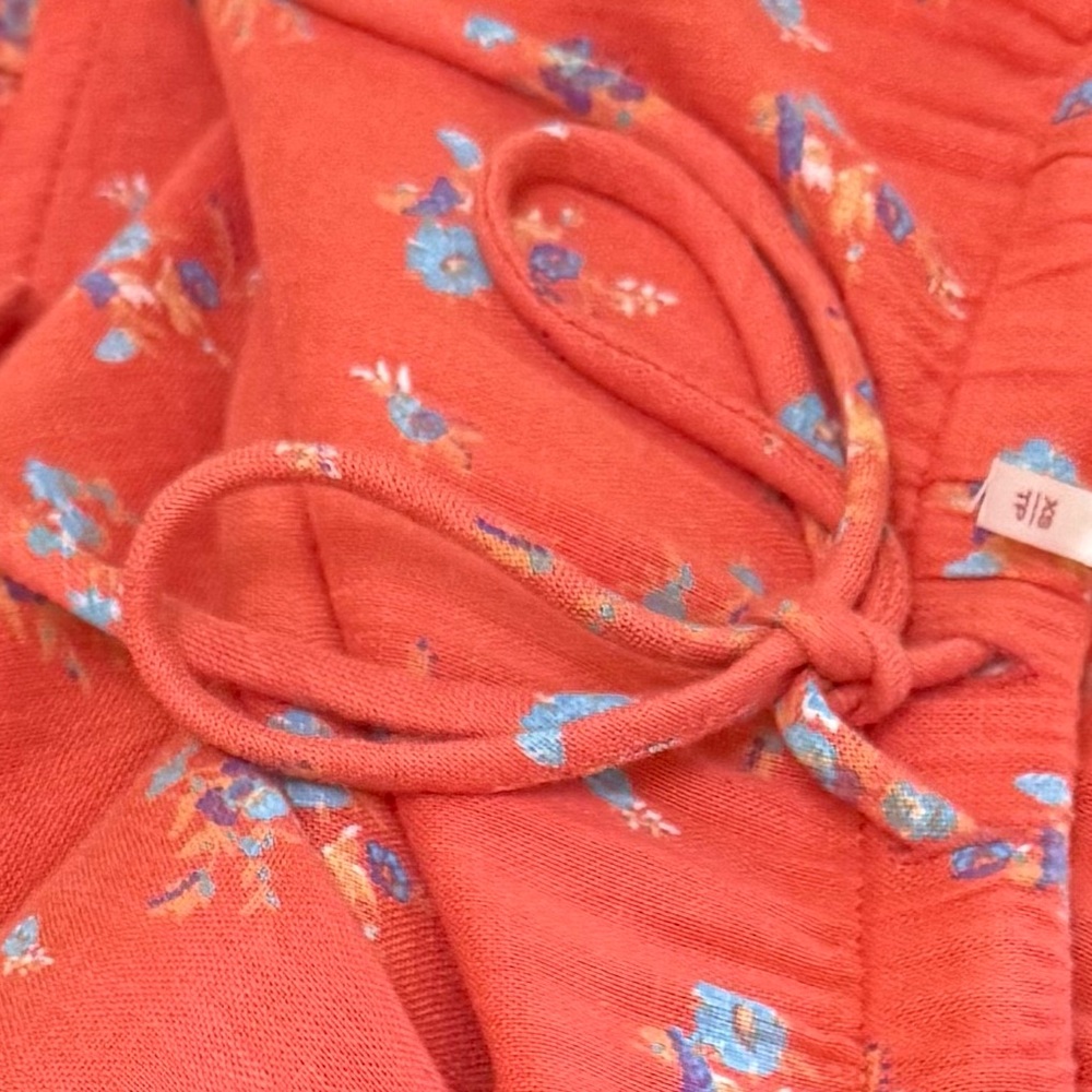 NWOT Free People Nova Tiered Floral Maxi Skirt Coral XS - Picture 3 of 10